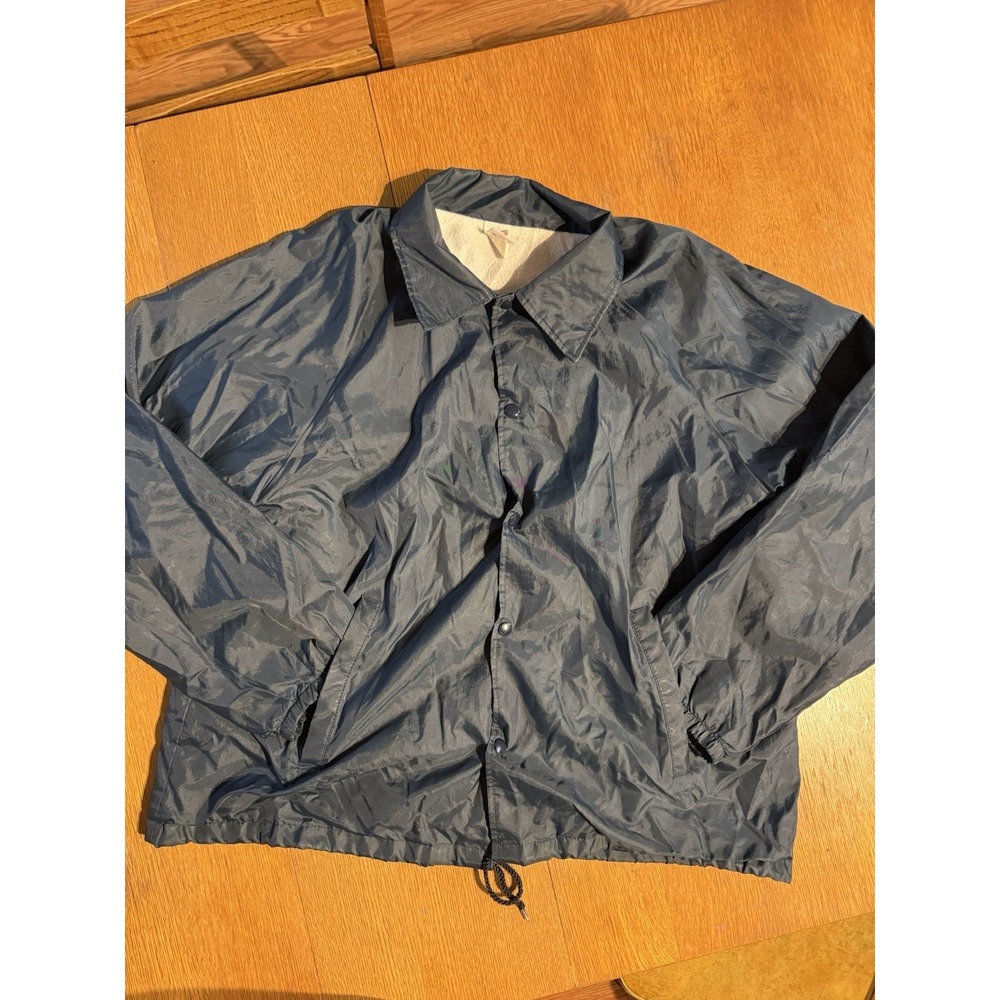 Vintage‎ Soffe Snap Jacket Men's L 46 Navy Blue Made in USA 80s 90s Blank
